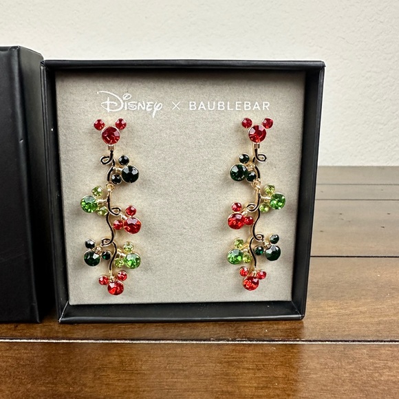 BaubleBar x Disney Mickey Mouse Colorful‎ Rhinestones Drop Earrings NWT - Picture 4 of 7